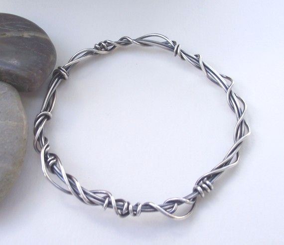 Bracelets For Ladies: Mixed Emotions-Sculptural Sterling Silver Wire ...